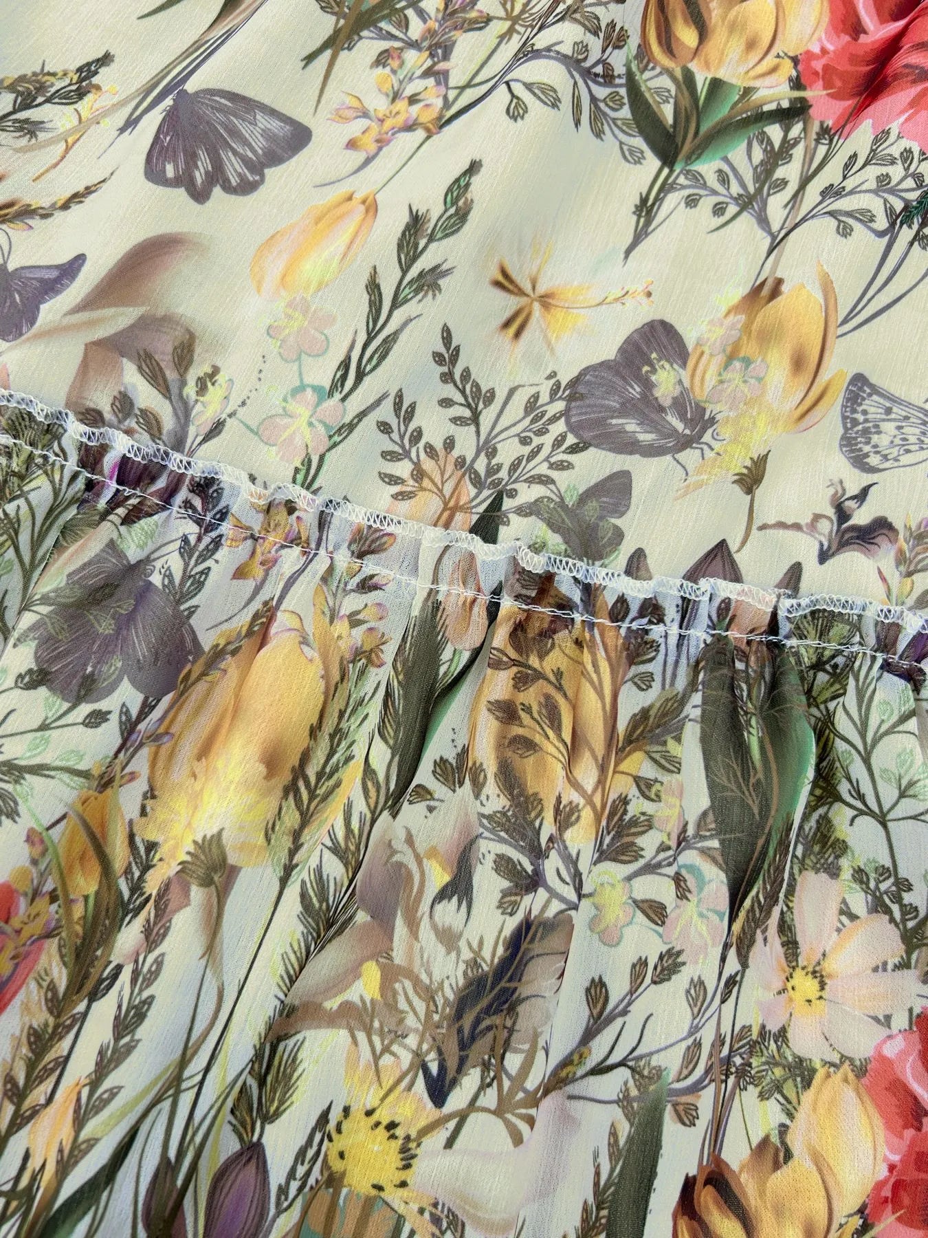 Elegant Floral Print Long Sleeve Maxi Dress - Women