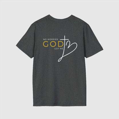 Custom Unisex "No worries, God got me" Softstyle T-Shirt | PERSONALIZED - ChoreGirl