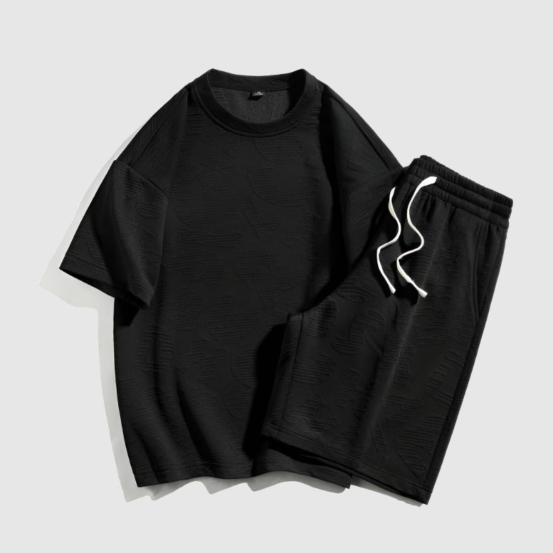 Men's Casual Outfit Set with T-Shirt and Shorts - ChoreGirl