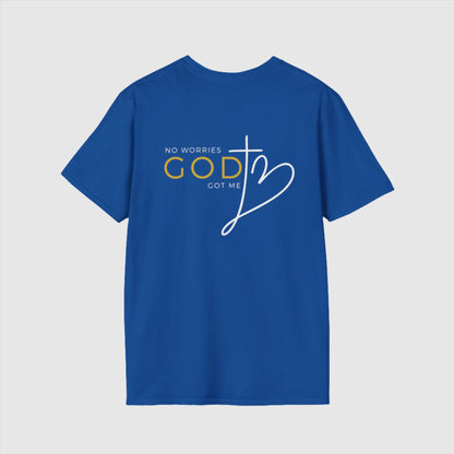Custom Unisex "No worries, God got me" Softstyle T-Shirt | PERSONALIZED - ChoreGirl