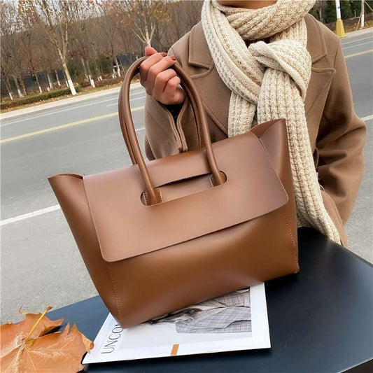 Women's Large Capacity Retro Old Money Style Tote Shoulder Bag - ChoreGirl
