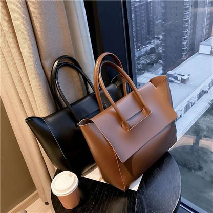 Women's Large Capacity Retro Old Money Style Tote Shoulder Bag - ChoreGirl