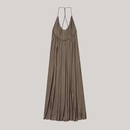 Women's Elegant Silk Satin Loose Sling Dress - ChoreGirl
