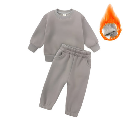 Kids Casual Sports Sweatshirt and Pants Two-piece Outfit Set - ChoreGirl