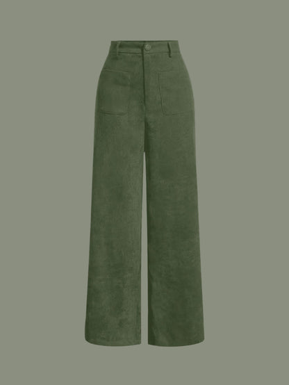 Women's Retro Corduroy Straight-leg Loose Trousers - ChoreGirl