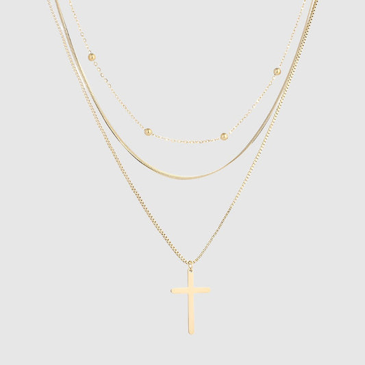 Unisex Vintage Rose Gold Multi-layer Chain Necklace - ChoreGirl