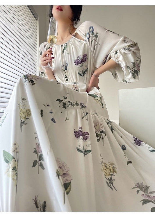 Women's Light Silk Elegant Loose Fit Dress - ChoreGirl