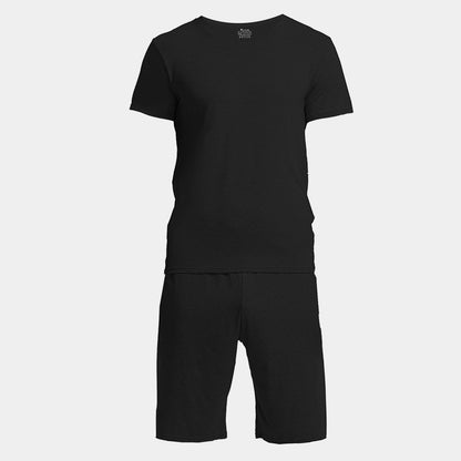 Men's Casual Round Neck Short Sleeve T-Shirt and Shorts Outfit Set - ChoreGirl