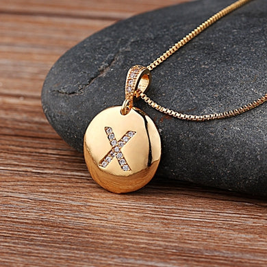 Fashion Jewelery Letter Necklace with Glossy Diamonds - ChoreGirl