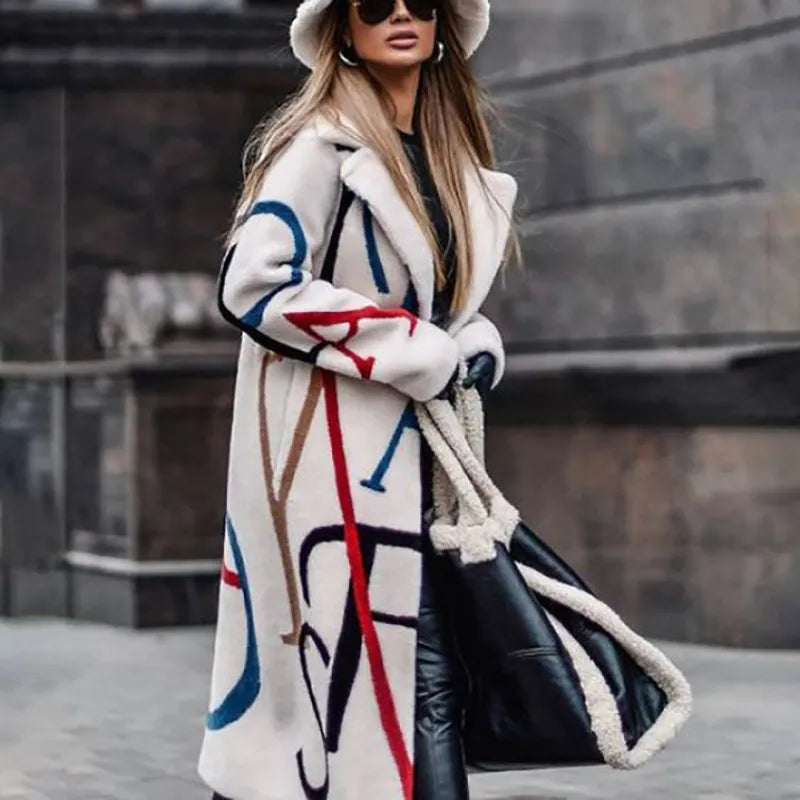 Women's Long-sleeved Lapel Collar Mid-length Woolen Coat - ChoreGirl