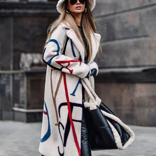 Women's Long-sleeved Lapel Collar Mid-length Woolen Coat - ChoreGirl