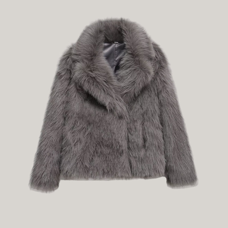 Women's Casual Long Sleeve Soft Furry Coat - ChoreGirl