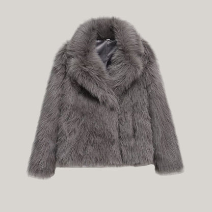Women's Casual Long Sleeve Soft Furry Coat - ChoreGirl