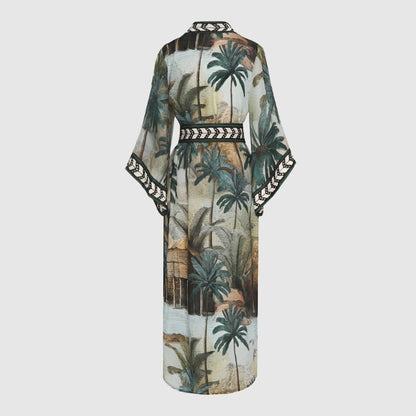 Women's Long Sleeve Loose Bikini Cover Up Beach Robe - ChoreGirl