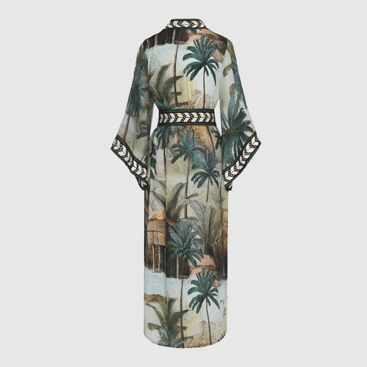 Women's Long Sleeve Loose Bikini Cover Up Beach Robe - ChoreGirl