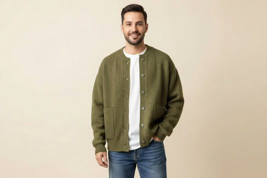 Men's Loose Thick Wool Button-up Cardigan - ChoreGirl