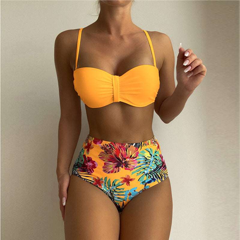 Women's Floral Print Spaghetti Strap Two-piece Swimsuit - ChoreGirl