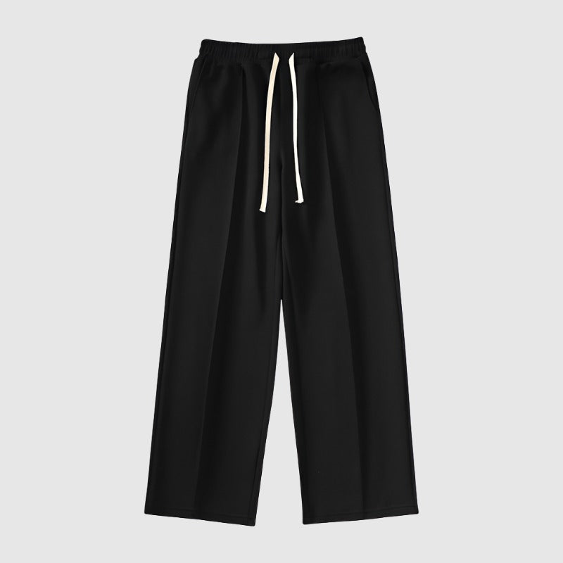 Men's Casual Pleat Stitching Loose Wide Straight Leg Pants - ChoreGirl