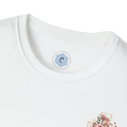 Custom Unisex Blooming Flower Cross Softstyle T-Shirt | PERSONALIZED - ChoreGirl