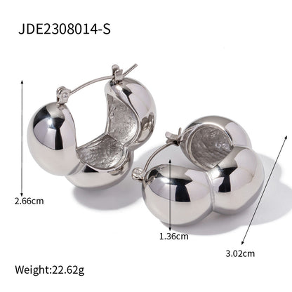 Women's 18K Gold Stainless Steel Three Hemisphere Earrings - ChoreGirl