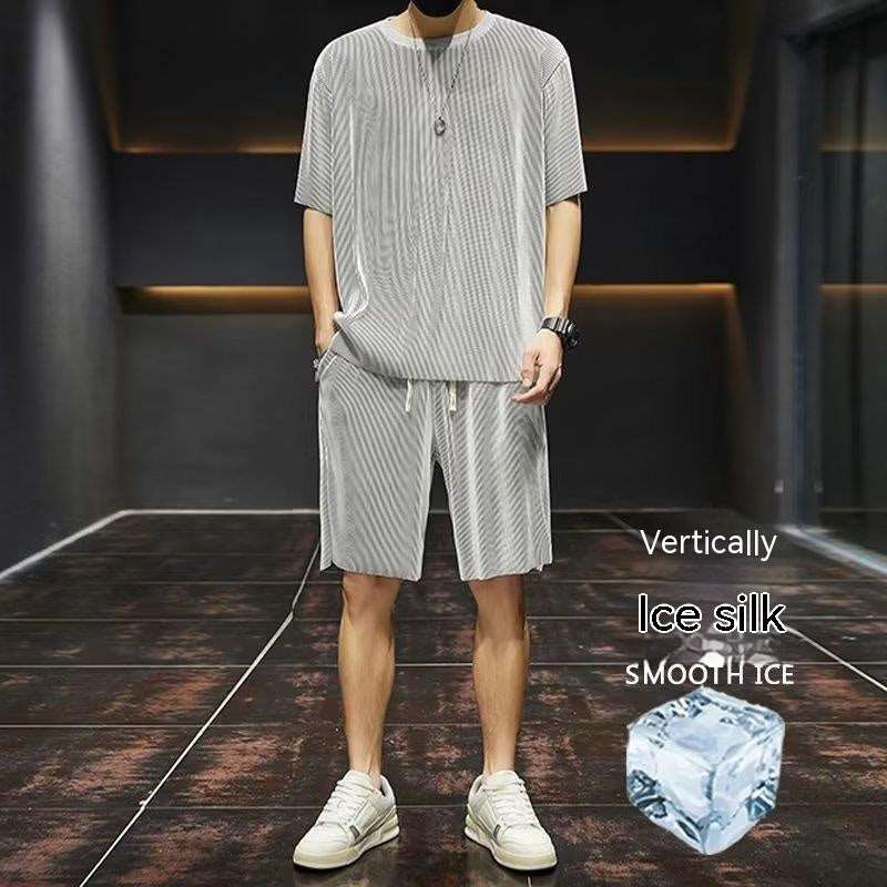 Men's Thin Loose Short-sleeved and Shorts Quick-drying Two-piece Set - ChoreGirl