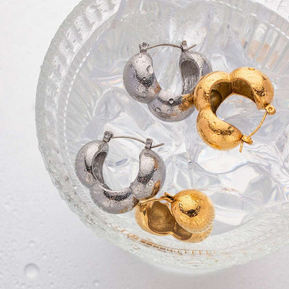 Women's 18K Gold Stainless Steel Three Hemisphere Earrings - ChoreGirl