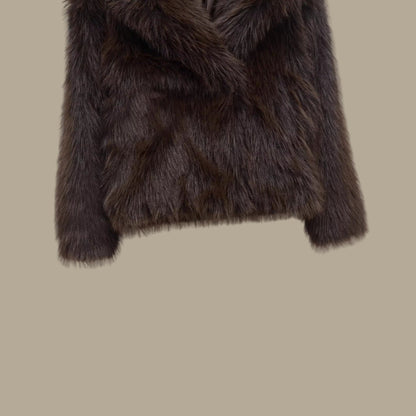 Women's Casual Long Sleeve Soft Furry Coat - ChoreGirl