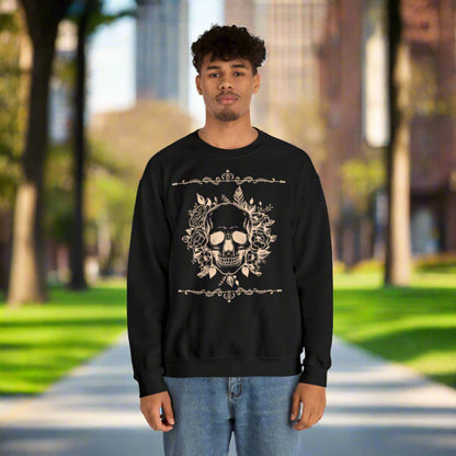 Custom Unisex Vintage Skull Heavy Blend Crewneck Sweatshirt | PERSONALIZED - ChoreGirl