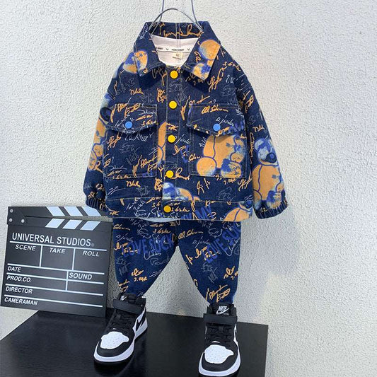 Boys Western Style Denim Two-piece Outfit Set - ChoreGirl