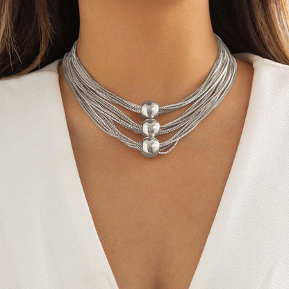 Women's Exaggerated Bold Metal Ball Pendant Necklace - ChoreGirl