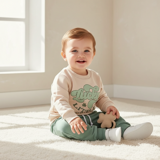 Baby Long Sleeved Sweatshirt and Sweatpants Outfit Set