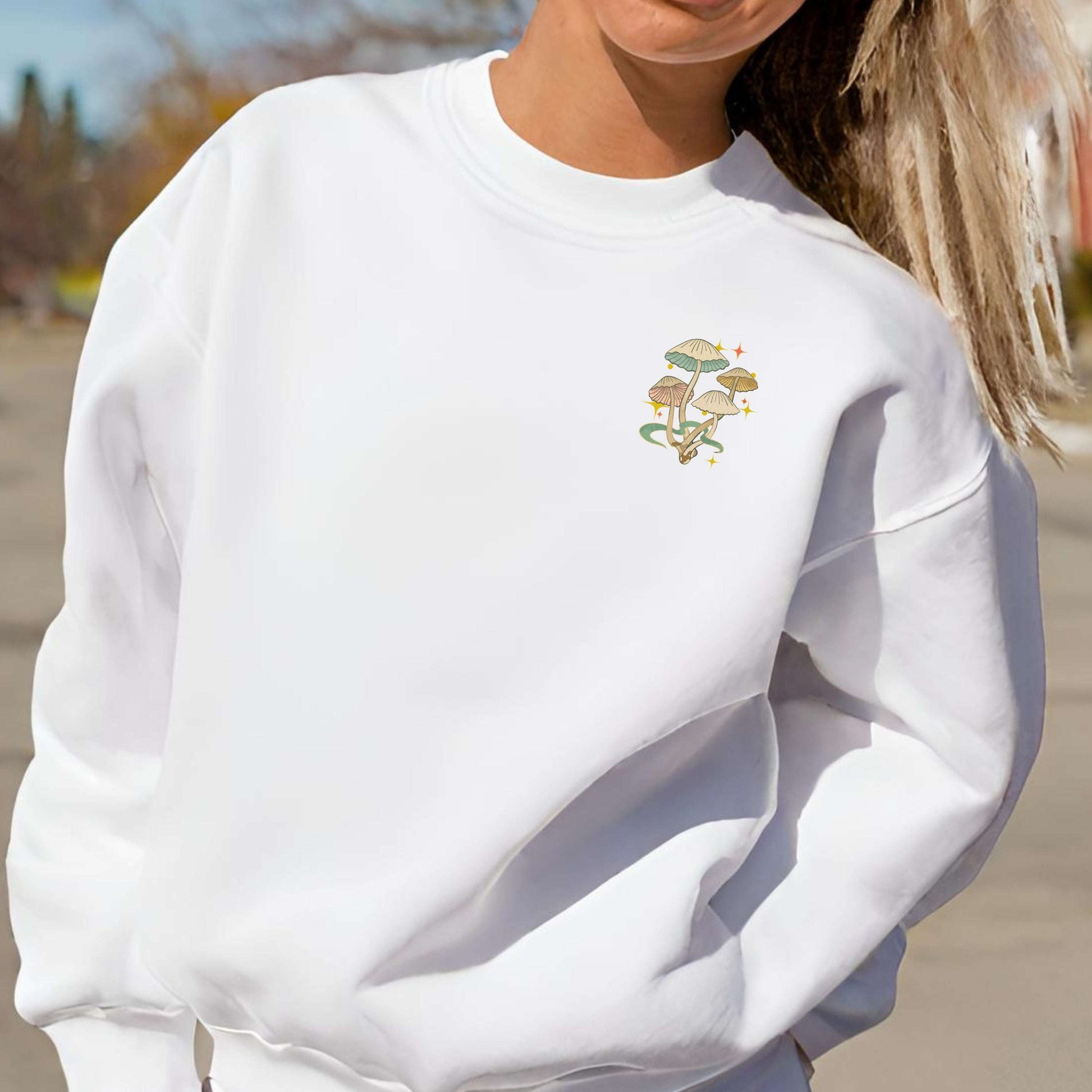 Custom Unisex Skull Mushroom Premium Sweatshirt | PERSONALIZED - ChoreGirl