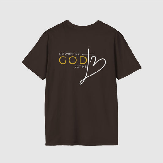 Custom Unisex "No worries, God got me" Softstyle T-Shirt | PERSONALIZED - ChoreGirl