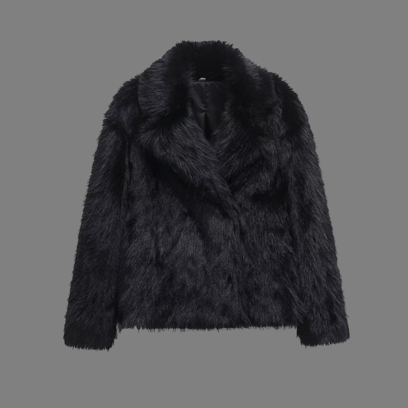 Women's Casual Long Sleeve Soft Furry Coat - ChoreGirl