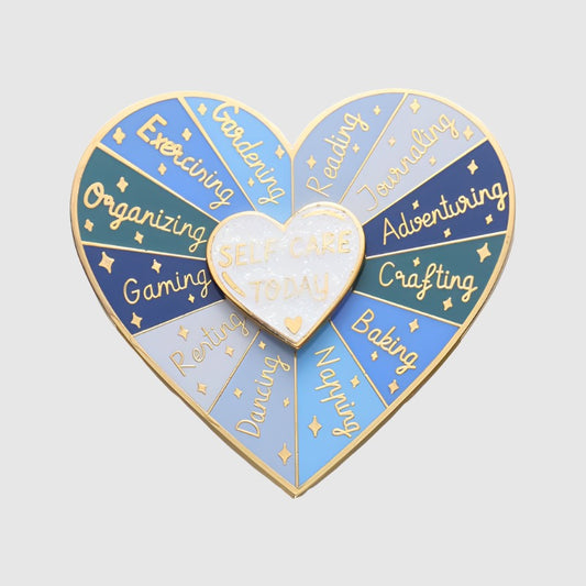 Double Layer Loving Heart Shape Rotating Badge Pin - ChoreGirl