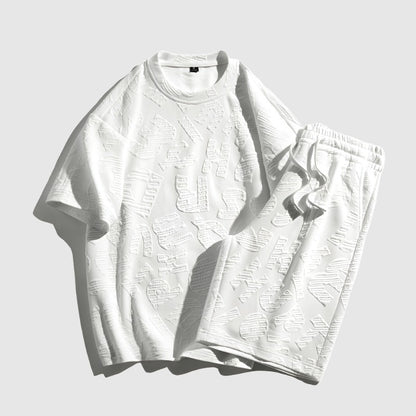 Men's Casual Outfit Set with T-Shirt and Shorts - ChoreGirl