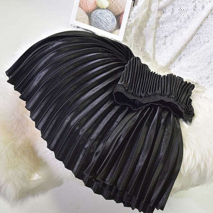 Women's Retro Fashion High Waist Pleated Long Skirt