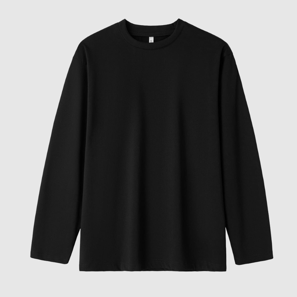 Men's Solid Color Loose Fit Round Neck Long Sleeved Top - ChoreGirl