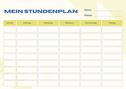 Custom Timetable with Colorful Designs - Available in German and English | PERSONALIZED - ChoreGirl