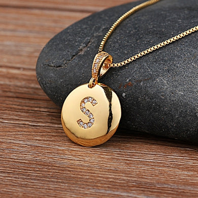 Fashion Jewelery Letter Necklace with Glossy Diamonds - ChoreGirl