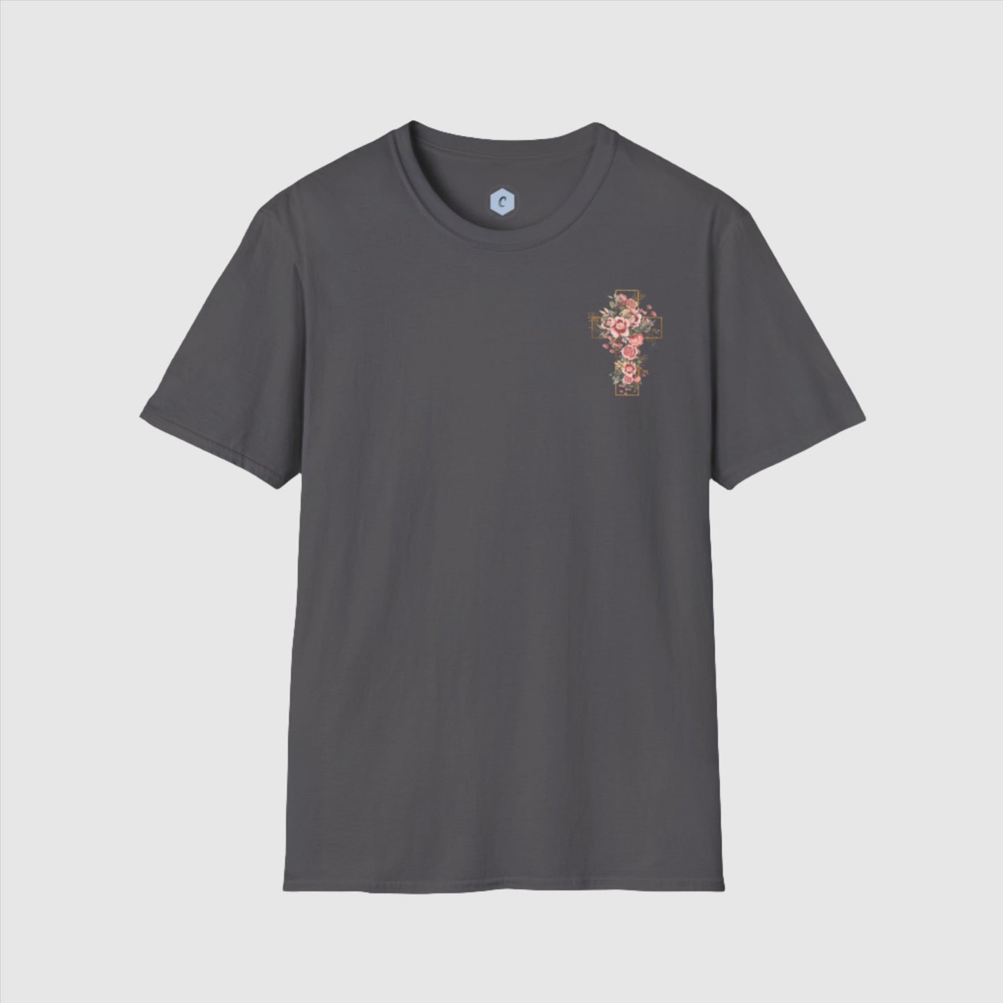 Custom Unisex Blooming Flower Cross Softstyle T-Shirt | PERSONALIZED - ChoreGirl