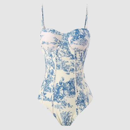Women's One-piece Swimsuit with Cover-up Scarf - ChoreGirl