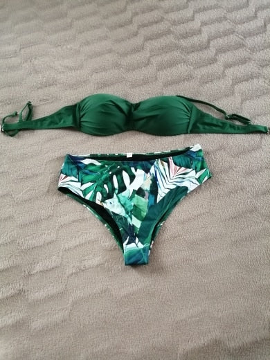 Women's High Waist Printed Bikini Swimsuit - ChoreGirl