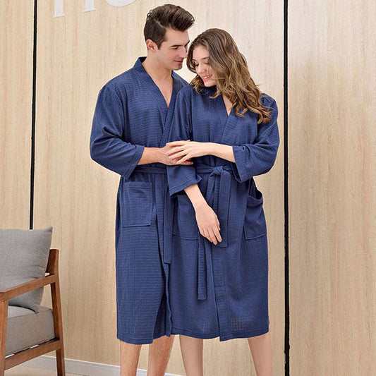 Unisex Couples Matching Mid-Sleeve Robe - ChoreGirl