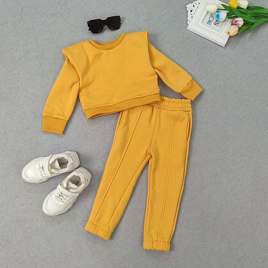 Baby Girl Trendy Casual Long Sleeved Sweatshirt and Pants Outfit Set - ChoreGirl