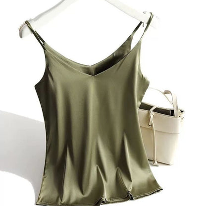 Women's Italian Camisole Spaghetti Strap V-neck Top - ChoreGirl