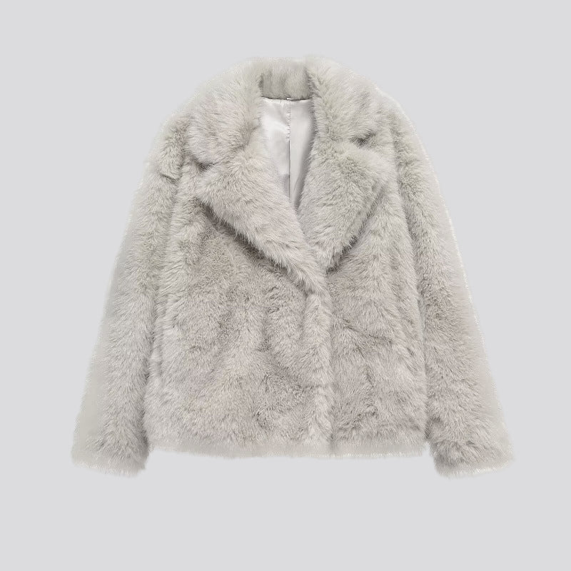 Women's Casual Long Sleeve Soft Furry Coat - ChoreGirl