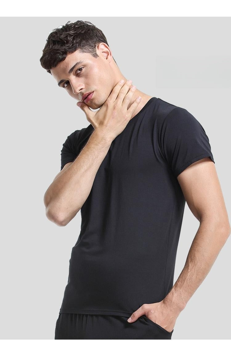Men's Casual Round Neck Short Sleeve T-Shirt and Shorts Outfit Set - ChoreGirl
