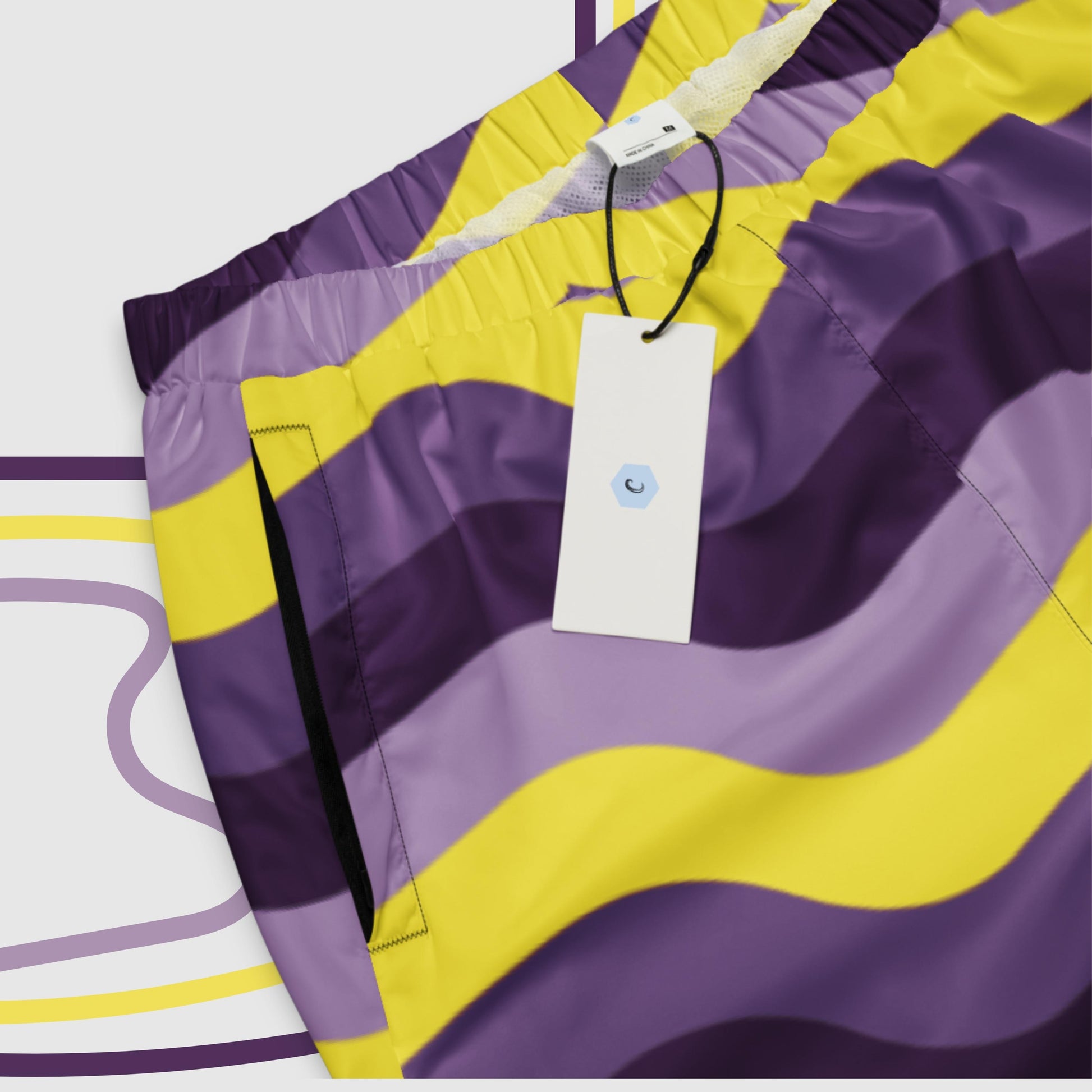 Custom Unisex Retro Purple Wavy Lines Track Pants | PERSONALIZED - ChoreGirl