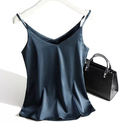 Women's Italian Camisole Spaghetti Strap V-neck Top - ChoreGirl
